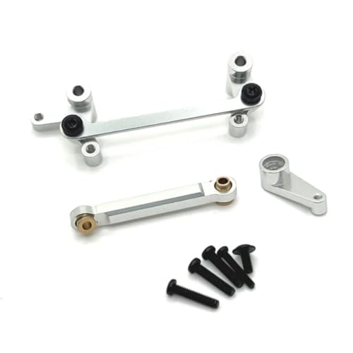 GTFRUQAS RC Ersatzteile Für Wltoys 144016 144018 1/14 Metall Lenkung Servo Arm Servo Link Rod Set RC Auto Upgrade Teile Geändert Zubehör(Silver) von GTFRUQAS