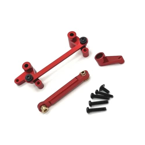 GTFRUQAS RC Ersatzteile Für Wltoys Für 144016 144018 Metalllenker Montage Servo Servo Link Stange Set RC Auto Upgrade Teilezubehör(Red) von GTFRUQAS