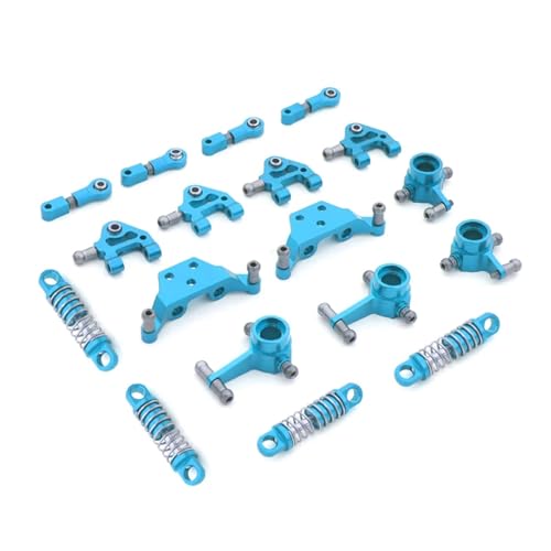 GTFRUQAS RC Ersatzteile Für Wltoys P929 P939 K979 K989 K999 K969 1/28 Metall Stoßdämpfer CVD Lenkung Tasse Für Schaukel Arm Set RC Auto Verbesserte Teile(Blue,Set 6) von GTFRUQAS