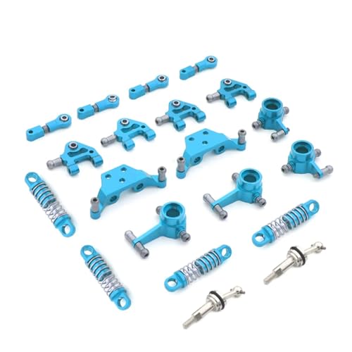 GTFRUQAS RC Ersatzteile Für Wltoys P929 P939 K979 K989 K999 K969 1/28 Metall Stoßdämpfer CVD Lenkung Tasse Für Schaukel Arm Set RC Auto Verbesserte Teile(Blue,Set 7) von GTFRUQAS