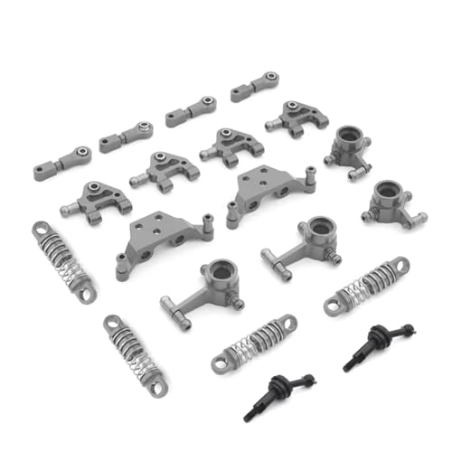 GTFRUQAS RC Ersatzteile Für Wltoys P929 P939 K979 K989 K999 K969 1/28 Metall Stoßdämpfer CVD Lenkung Tasse Für Schaukel Arm Set RC Auto Verbesserte Teile(Grey,Set 7) von GTFRUQAS