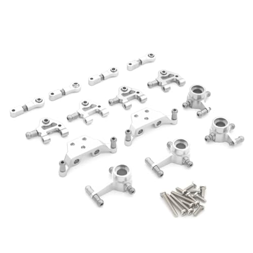 GTFRUQAS RC Ersatzteile Für Wltoys P929 P939 K979 K989 K999 K969 1/28 Metall Stoßdämpfer CVD Lenkung Tasse Für Schaukel Arm Set RC Auto Verbesserte Teile(Silver,Set 5) von GTFRUQAS