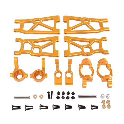 GTFRUQAS RC Ersatzteile Für ZD Für Racing DBX-10 1/10 Metall Vorne Und Hinten Rocker Für Schaukel Arm Lenkung Tasse Hinterrad Für Sitz RC Auto Upgrade Teile(Yellow) von GTFRUQAS