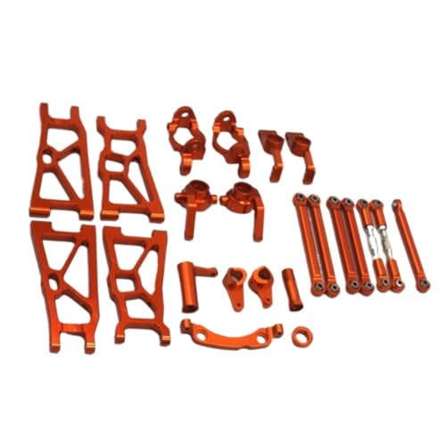 GTFRUQAS RC Ersatzteile Für ZD Racing Für DBX-10 1/10 RC Fernbedienung Auto Upgrade Teile Vorne Hinten Unteren Schwinge Lenkung Tasse Hinterrad Sitz Zugstange Set Auto Zubehör(Orange) von GTFRUQAS