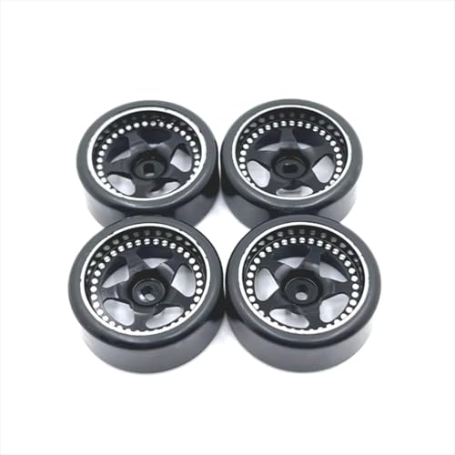 GTFRUQAS for WLtoys for Kyosho 1/28 RC Car Spare Parts Metal Upgrade 27mm Drift Wheel Tyre Replacement Accessories RC Ersatzteile(Black) von GTFRUQAS