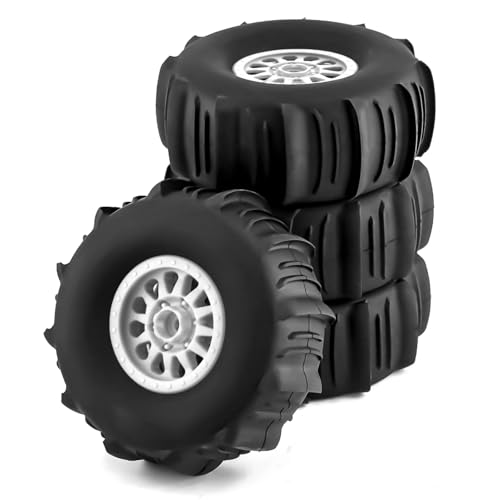 RC Ersatzteile Für Arrma Für Mojave Für Traxxas Geeignet Für Udr Für Yikong Für FS DF7 1/7 4 Stücke 138mm 17mm Hex Hub Off Road Short Track Truck Sand Reifen(Silver) von GTFRUQAS