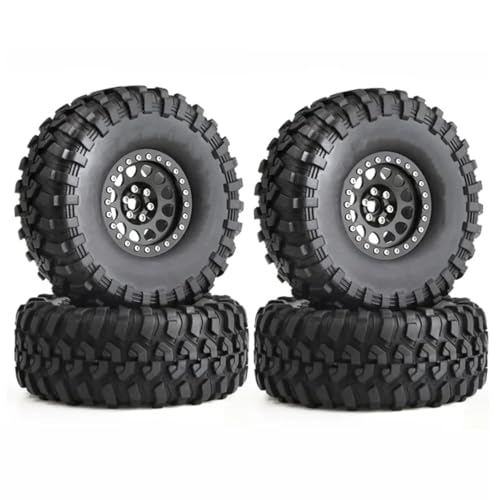 RC Ersatzteile Für Axial Für SCX10 Für Wraith RR10 Für Capra Für Traxxas Für TRX4 YK4082 YK4083 1/10 RC Crawler Auto 135mm Metall 2,2 "Beadlock Felge Reifen Set(Black) von GTFRUQAS