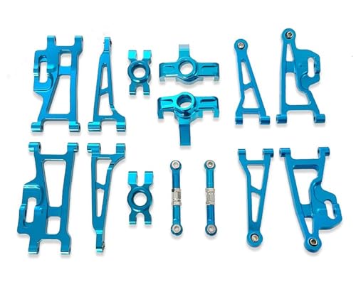 RC Ersatzteile Für Hyper Go Für MJX 1/14 14209 14210 H14BM Upgrade Rc Auto Fernbedienung Auto Teile Suspension Schaukel Arme Lenkung Stange Naben Set Zubehör(Blue) von GTFRUQAS