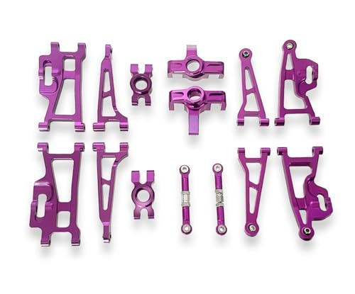 RC Ersatzteile Für Hyper Go Für MJX 1/14 14209 14210 H14BM Upgrade Rc Auto Fernbedienung Auto Teile Suspension Schaukel Arme Lenkung Stange Naben Set Zubehör(Purple) von GTFRUQAS