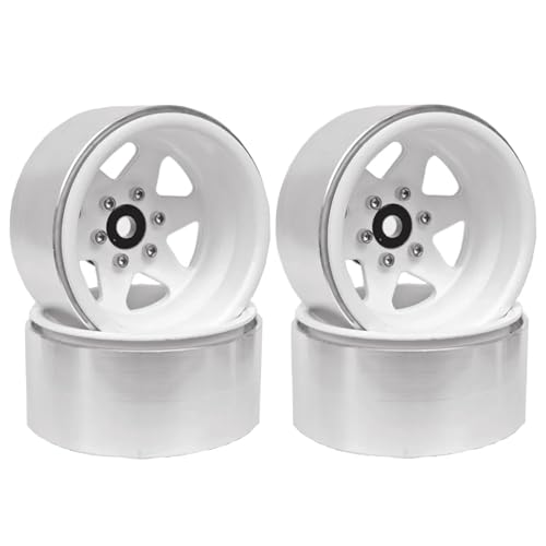 RC Ersatzteile Für TRAXXAS Für TRX4 Für Axial Für SCX10 90046 D90 1/10 RC Crawler Auto Deep Dish Offset -8,9mm Metall 1,9 "Beadlock Felge Hub(White) von GTFRUQAS