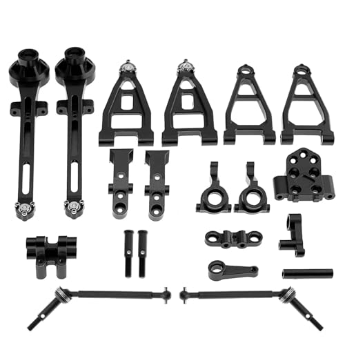 RC Ersatzteile Für Tamiya Für BBX BB-01 1/10 Metallzubehörsatz Vorderer Und Hinterer Arm Aufrechter Stoßdämpferturm Antriebswellensatz RC Auto-Upgrade-Teile(Black) von GTFRUQAS