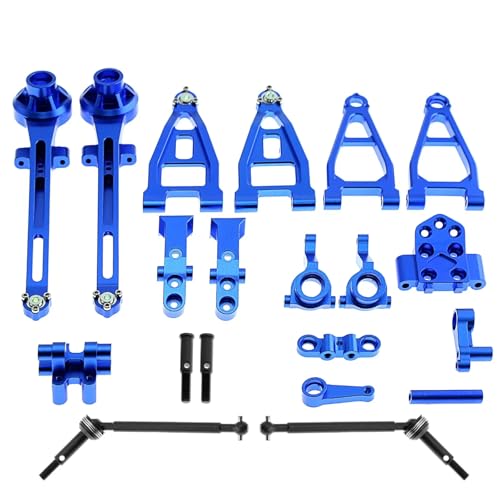 RC Ersatzteile Für Tamiya Für BBX BB-01 1/10 Metallzubehörsatz Vorderer Und Hinterer Arm Aufrechter Stoßdämpferturm Antriebswellensatz RC Auto-Upgrade-Teile(Blue) von GTFRUQAS