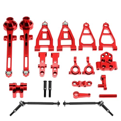 RC Ersatzteile Für Tamiya Für BBX BB-01 1/10 Metallzubehörsatz Vorderer Und Hinterer Arm Aufrechter Stoßdämpferturm Antriebswellensatz RC Auto-Upgrade-Teile(Red) von GTFRUQAS