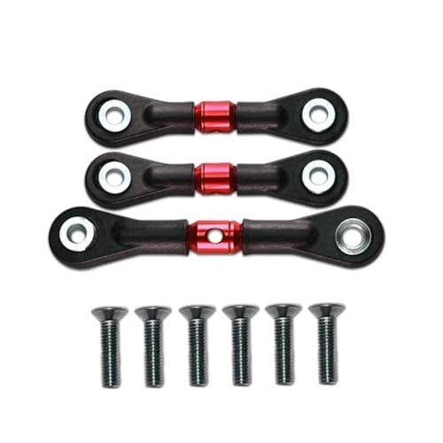 RC Ersatzteile Für Tamiya Für TT-02 TT-02T 1/10 3 Stücke Lenkung Link Stange Servo Stange RC Auto Upgrade Teile Zubehör Ersatz Teile(Red) von GTFRUQAS