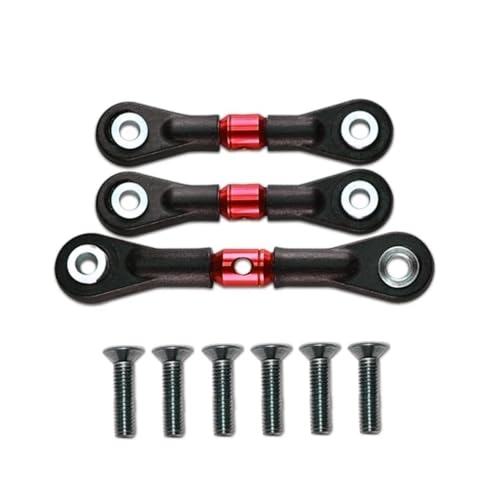 RC Ersatzteile Für Tamiya Für TT-02 TT-02T Für TT02 TT02T 1/10 3 Stücke Lenkung Link Stange Servo Stange RC Auto Upgrade Teile Geändert Zubehör(Red) von GTFRUQAS