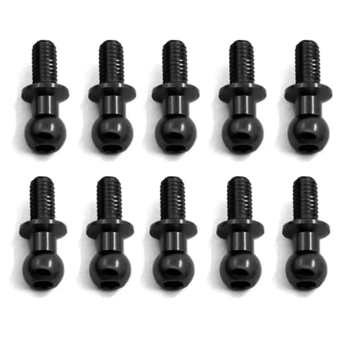 RC Ersatzteile Für Tamiya Für TT01 Für TT02 Für Sakura Für D5 1/10 10Pcs M3 Metall Hex Ball Kopf Schrauben RC Drift Auto Ersatzteile Universal(Black) von GTFRUQAS