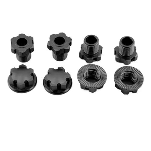 RC Ersatzteile Für Traxxas 1/10 Für E-Revo 2.0 Für Maxx 1/8 Für Schlitten RC Auto Upgrade Teile Metall 17mm Keilrad Hex Hub Adapter 8654(Black) von GTFRUQAS