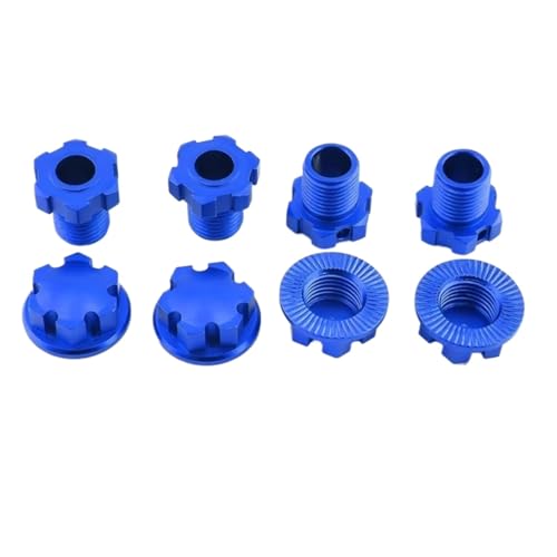 RC Ersatzteile Für Traxxas 1/10 Für E-Revo 2.0 Für Maxx 1/8 Für Schlitten RC Auto Upgrade Teile Metall 17mm Keilrad Hex Hub Adapter 8654(Blue) von GTFRUQAS