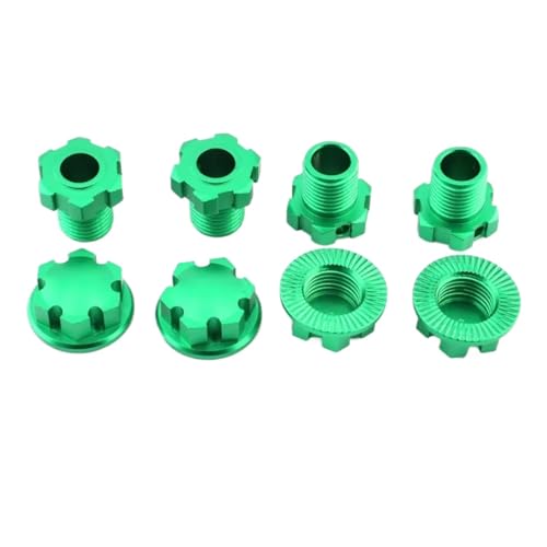 RC Ersatzteile Für Traxxas 1/10 Für E-Revo 2.0 Für Maxx 1/8 Für Schlitten RC Auto Upgrade Teile Metall 17mm Keilrad Hex Hub Adapter 8654(Green) von GTFRUQAS