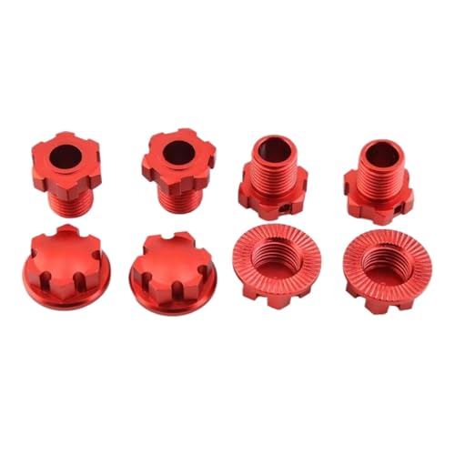 RC Ersatzteile Für Traxxas 1/10 Für E-Revo 2.0 Für Maxx 1/8 Für Schlitten RC Auto Upgrade Teile Metall 17mm Keilrad Hex Hub Adapter 8654(Red) von GTFRUQAS