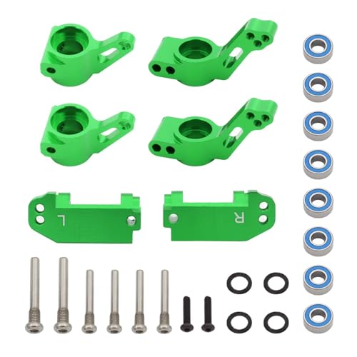 RC Ersatzteile Für Traxxas 2WD Für Slash Für Stampede Für Rustler 1/10, Metall-Vorderlaufrollenblock, Lenkblöcke, Hintere Achsschenkelträger, Schraubenlagersatz, RC-Autoteile(Green) von GTFRUQAS