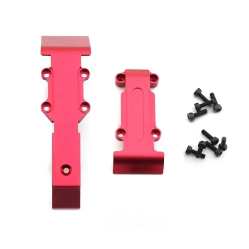 RC Ersatzteile Für Traxxas Für Slash Für E-Revo Für Summit 1/16 RC-Auto-Metall-Metall-Vorder- Und Hintere Skidplate 7037 Upgrade-Teile Geändertes Zubehör(Red,1 Set (2pcs)) von GTFRUQAS