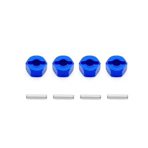 RC Ersatzteile Für Traxxas Für Traxxas Für Slash 4x4 Für MJX H16 16207 RC 1/10 4 Stücke Aluminium Rad Hex Hub Adapter Halterung 12mm Dicke 7mm Upgrade Teile(Blue1) von GTFRUQAS