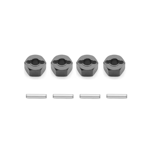 RC Ersatzteile Für Traxxas Für Traxxas Für Slash 4x4 Für MJX H16 16207 RC 1/10 4 Stücke Aluminium Rad Hex Hub Adapter Halterung 12mm Dicke 7mm Upgrade Teile(Gray) von GTFRUQAS