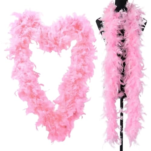 GTFYUDGH 2 Stück 200CM Flauschige Boas Dekoration, Rosa Dekogirlande Boa, Dress Up Kostü Boa, Bunte Federboas, Federboa Für Kostüme Und Bastelarbeiten, Dress Up Favors Federboas Für Cosplay, Hochzeit von GTFYUDGH