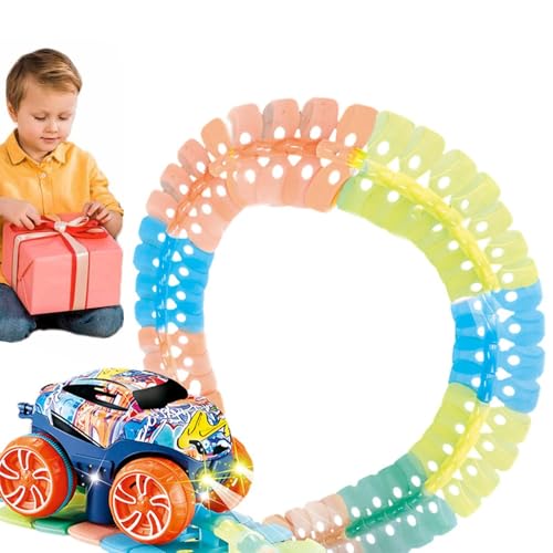 GTFYUDGH BAU Race Tracks Game, Track Play Set,Flexible Luminous Car Track Building Toy - Frühkindliche Entwicklungsaktivität, Rennspiel für Bildungsfahrzeuge für und Mädchen von GTFYUDGH