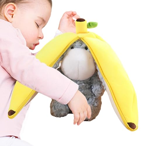 GTFYUDGH Esel-Plüschtier, Esel-Stofftier | Verformbare weiche Tierfrucht-Bananenpuppe,Schönes Kuscheltier-Puppenkissen für die -Wohnzimmer-Dekoration von GTFYUDGH