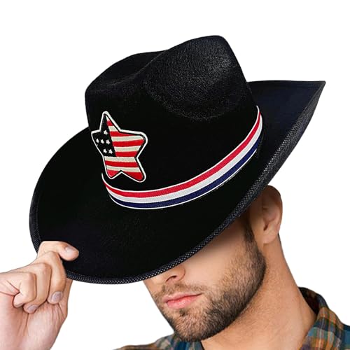 GTFYUDGH Herren Cowboyhut, Cowboyhüte für Frauen | Cowboy Cowgirl Hut für den 4. Juli - Kostüm Accessoire Western Files Headwear Classic für Männer Frauen Party Parade von GTFYUDGH