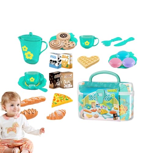 GTFYUDGH Kids Kitchen Playset, Kinder Küchenspielzeugzubehör - küchenset mit Spielzeugfutter - Kreatives -Utensilien -Kochgeschirr -Spielset für Home, Daycare Center, Kindergarten von GTFYUDGH