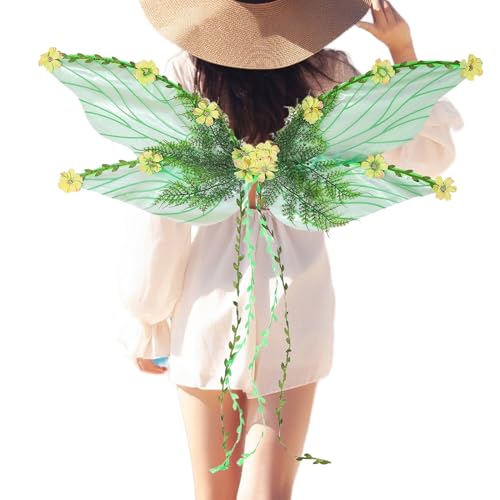 GTFYUDGH Mädchen Feenflügel - Schmetterlingsflügel Mit 3D Und Blättern | Kreatives Kostümzubehör Verkleidungsoutfit für Mädchen Kinder Festivalaccessoire GTFYUDGH Mädchen Feenflügel - Schmetterlingsflügel Mit 3D Und Blättern | Kreatives Kostümzubehör Verkleidungsoutfit für Mädchen Kinder Festivalaccessoire von GTFYUDGH