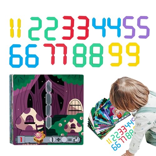 GTFYUDGH Mathe-Puzzles aus Holz, Zahlenpuzzle aus Holz,Puzzle-Formspielzeug - Interaktives Zahlenform-Puzzle, pädagogisches Zähl-Mathe-Spiel für die frühe Entwicklung von GTFYUDGH