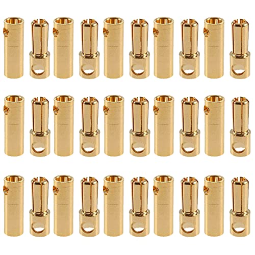 GTIWUNG 15 Paar 5.5mm Vergoldete Bananenstecker Motor Elektronische Stecker, RC Brushless Motor ESC vergoldete Bananenstecker Kugelstecker (15Pcs 5.5mm Männlicher Stecker+15Pcs 5.5mm Buchse Stecker) von GTIWUNG