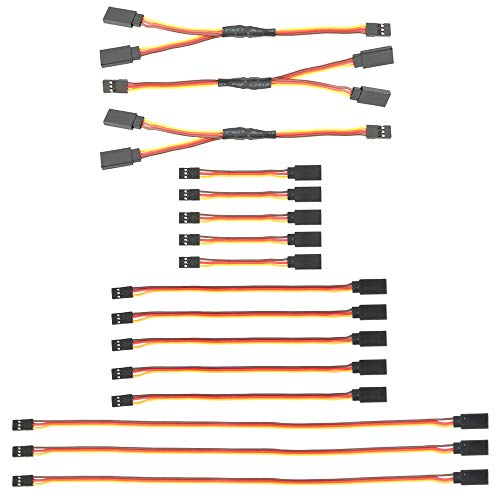 GTIWUNG 16PCS RC Servo Verlängerungskabel, 5X3 JR Servoverlängerung,5X6 Servokabel,3X12 Servo Extension Cable,3X6 Servo Y Kabel 1 auf 2 Y Kabel 3 Pin Kabel JR Stecker Verlängerung 22AWG 60 Kerne von GTIWUNG