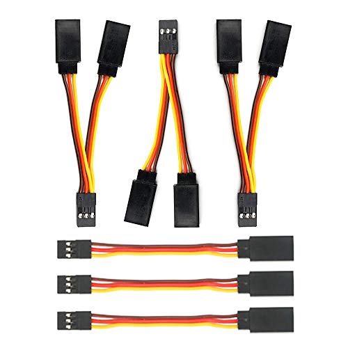 GTIWUNG 3 Stück Servo V Kabel 3"/75mm, 3 Stück 3" /75mm RC Servo Verlängerungskabel, JR Servoverlängerung, Servo Extension Cable 22/26AWG 60/30 Kerne Kabel Futaba für Fernbedienung Flugzeuge von GTIWUNG