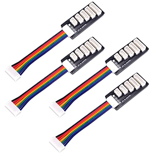 GTIWUNG 4Pcs 2S-6S Balance Ladegerät Expansion JST-XH Adapter Board für RC Lipo Akku Aufladen, Balance Akku-Ladeerweiterungsplatine, Balance Charger Erweiterung, Balance Ladeadapter mit Kabel von GTIWUNG