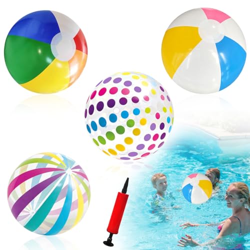 4 Stück Wasserball Aufblasbarer, 40 cm Strandball, Aufblasbare Wasserbälle Bunt, Wasserball Kinder, PVC Beach Ball, Pool Spielzeug Wasserbälle für Kinder Erwachsene Spaß im Freien 4 Stück Wasserball Aufblasbarer, 40 cm Strandball, Aufblasbare Wasserbälle Bunt, Wasserball Kinder, PVC Beach Ball, Pool Spielzeug Wasserbälle für Kinder Erwachsene Spaß im Freien von GTJEOI