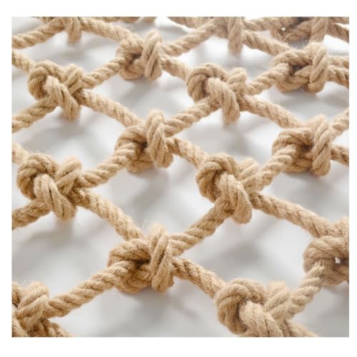 Sicherheitsnetz Outdoor-Seilnetz, Sicherheits-Hanf-Seilnetz Für Kinder, Dekoratives Jute-Hanf-Netz Für Den Garten, 8 Mm * 12 cm(Size:2x4m/6.56x13.12ft) ( Color : 8mm-10cm , Size : 2x2m(6.56X6.56ft) ) von GTRHTYJ