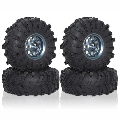 Für Axial Für SCX10 Für Wraith Für RR10 Für Capra Für Traxxas Für TRX4 YK4082 YK4083 1/10 4 Stücke 138mm Metall 2,2 "Beadlock Felge Reifen RC Zubehör(Metallic) von GTVNPOA