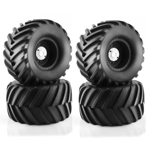 Für Kyosho Für Hpi Für Trax Für Monster Für Mk2 Für Tamiya Für Axial 1/10 Reifen Und Räder 133mm * 73mm * 62mm Gummi Reifen RC Zubehör(Black) von GTVNPOA