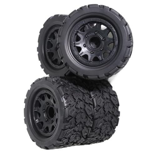 Für Tamiya Für Losi Für Redcat 1/10 4 Stücke 110mm Für Monster Stunt Truck Reifen 12mm Und 14mm Hex Kunststoff Gummi RC Zubehör von GTVNPOA