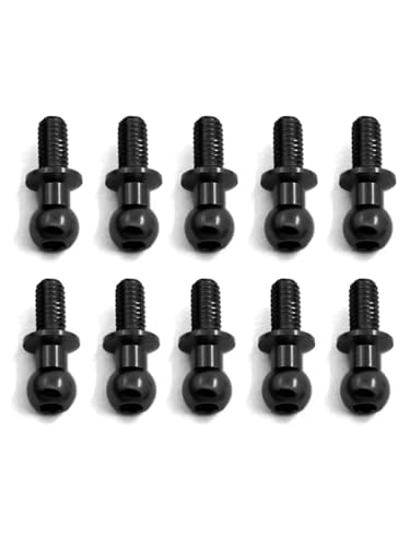 Für Tamiya Für TT01 Für TT02 Für Sakura D5 1/10 10Pcs M3 Metall Hex Ball Kopf Schrauben RC Drift Auto Ersatzteile Universal Zubehör Ersatz RC Zubehör(Black) von GTVNPOA