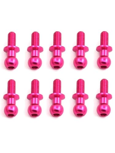 Für Tamiya Für TT01 Für TT02 Für Sakura D5 1/10 10Pcs M3 Metall Hex Ball Kopf Schrauben RC Drift Auto Ersatzteile Universal Zubehör Ersatz RC Zubehör(Pink) von GTVNPOA