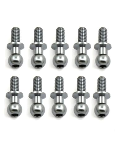 Für Tamiya Für TT01 Für TT02 Für Sakura D5 1/10 10Pcs M3 Metall Hex Ball Kopf Schrauben RC Drift Auto Ersatzteile Universal Zubehör Ersatz RC Zubehör(Silver) von GTVNPOA