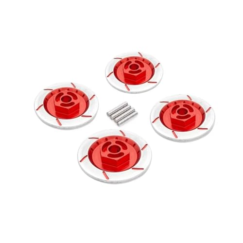 Für Tamiya Für Tt-01 Für Tt02 Für HPI Für HSP 94123 1/10 1 Set Bremsscheibe Felgenbox Hex Adapter 12mm Fernbedienung Autoteile RC Zubehör(Red) von GTVNPOA