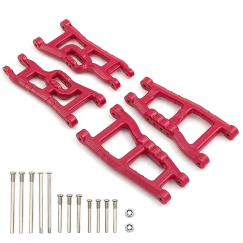 Für Traxxas Für Slash 2WD Für VXL Für Nitro Für Slash Für Rustler Für Raptor 1/10 RC Nylon Vorne Und Hinten Suspension Arm Set RC Zubehör(Red) von GTVNPOA