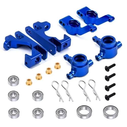 Für Traxxas Für Slash 4X4 1/10 1 Set Metall Caster Block Lenkung Block C Typ Hub Achsschenkel Halterung Mit Kugellager RC Auto Teile RC Zubehör(Blue) von GTVNPOA